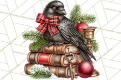 Dark Academia Christmas Clipart Royal Stewart Tartan PNG Product Image 3