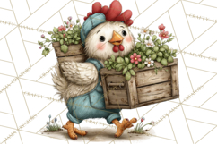 Spring Chickens Gardening Farm Clipart PNG, Chicks Clip Art Product Image 2