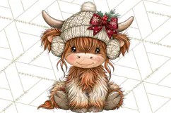 Boutique Christmas Highland Cows PNG Product Image 3
