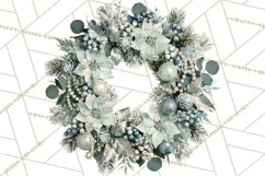 Christmas Wreath Clipart PNG, Elegant Holiday Wreaths Product Image 3