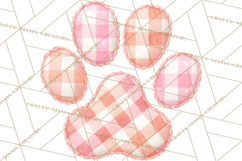 Cat Paw Prints Clipart PNG, Patchwork Kitty Paw Art Product Image 2