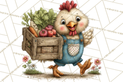 Spring Chickens Gardening Farm Clipart PNG, Chicks Clip Art Product Image 3