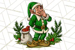 Merry Moods Christmas Elf Clipart | Funny Holiday Png Product Image 3