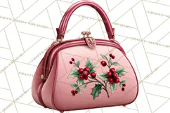 Christmas Handbag Clipart PNG, Holiday Purse Illustrations Product Image 4