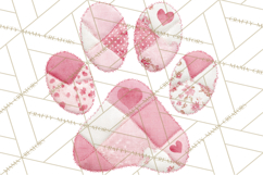 Cat Paw Prints Clipart PNG, Patchwork Kitty Paw Art Product Image 3