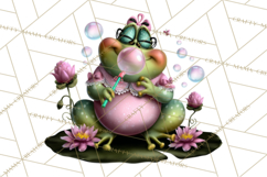 Cute Turtle Frog Alligator Pond Animals Clipart PNG Product Image 3