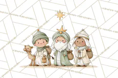Christmas Nativity Clipart, Watercolor Nativity Scene PNG Product Image 4