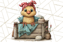 Spring Chickens Gardening Farm Clipart PNG, Chicks Clip Art Product Image 4