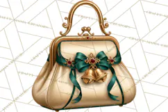 Christmas Handbag Clipart PNG, Holiday Purse Illustrations Product Image 5
