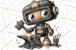 Western Robot Clipart PNG Files, Western Clip Art Product Image 4