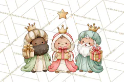 Christmas Nativity Clipart, Watercolor Nativity Scene PNG Product Image 5