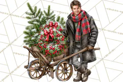 Dark Academia Christmas Clipart Royal Stewart Tartan PNG Product Image 5
