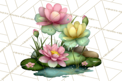 Cute Turtle Frog Alligator Pond Animals Clipart PNG Product Image 5