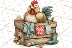 Spring Chickens Gardening Farm Clipart PNG, Chicks Clip Art Product Image 5