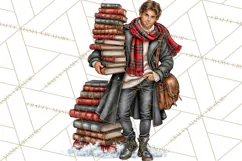 Dark Academia Christmas Clipart Royal Stewart Tartan PNG Product Image 2