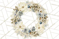Christmas Wreath Clipart PNG, Elegant Holiday Wreaths Product Image 2