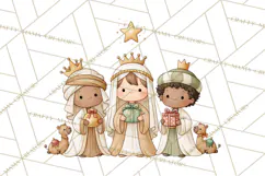 Christmas Nativity Clipart, Watercolor Nativity Scene PNG Product Image 2
