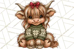 Boutique Christmas Highland Cows PNG Product Image 2