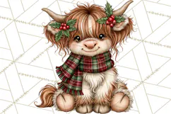 Boutique Christmas Highland Cows PNG Product Image 3