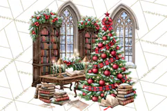 Dark Academia Christmas Clipart Royal Stewart Tartan PNG Product Image 4