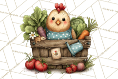 Spring Chickens Gardening Farm Clipart PNG, Chicks Clip Art Product Image 3