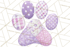 Cat Paw Prints Clipart PNG, Patchwork Kitty Paw Art Product Image 3
