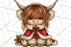 Boutique Christmas Highland Cows PNG Product Image 2