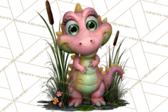 Cute Turtle Frog Alligator Pond Animals Clipart PNG Product Image 2
