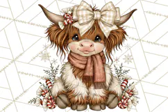 Boutique Christmas Highland Cows PNG Product Image 3