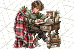 Dark Academia Christmas Clipart Royal Stewart Tartan PNG Product Image 3