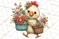 Spring Chickens Gardening Farm Clipart PNG, Chicks Clip Art Product Image 2