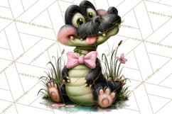 Cute Turtle Frog Alligator Pond Animals Clipart PNG Product Image 3