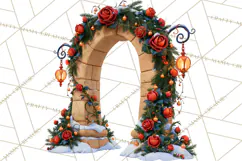 Fairy Tale Christmas Clipart, Enchanted Royal Winter Png Product Image 4