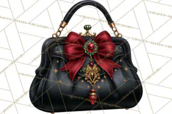 Christmas Handbag Clipart PNG, Holiday Purse Illustrations Product Image 4