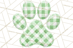 Cat Paw Prints Clipart PNG, Patchwork Kitty Paw Art Product Image 3