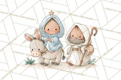 Christmas Nativity Clipart, Watercolor Nativity Scene PNG Product Image 3