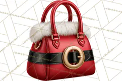 Christmas Handbag Clipart PNG, Holiday Purse Illustrations Product Image 3