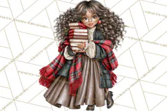 Dark Academia Christmas Clipart Royal Stewart Tartan PNG Product Image 5