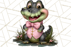 Cute Turtle Frog Alligator Pond Animals Clipart PNG Product Image 4