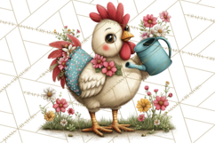 Spring Chickens Gardening Farm Clipart PNG, Chicks Clip Art Product Image 4