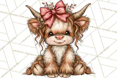 Boutique Christmas Highland Cows PNG Product Image 5