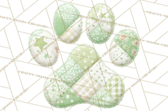 Cat Paw Prints Clipart PNG, Patchwork Kitty Paw Art Product Image 4