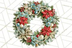 Christmas Wreath Clipart PNG, Elegant Holiday Wreaths Product Image 5