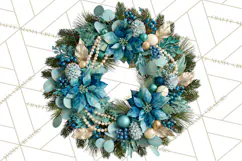 Christmas Wreath Clipart PNG, Elegant Holiday Wreaths Product Image 2