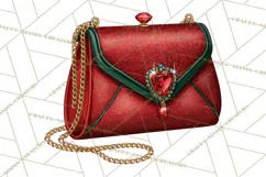 Christmas Handbag Clipart PNG, Holiday Purse Illustrations Product Image 2