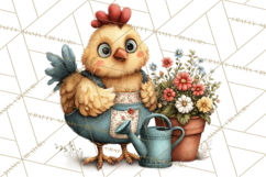 Spring Chickens Gardening Farm Clipart PNG, Chicks Clip Art Product Image 5