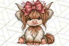 Boutique Christmas Highland Cows PNG Product Image 2