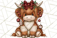 Boutique Christmas Highland Cows PNG Product Image 3