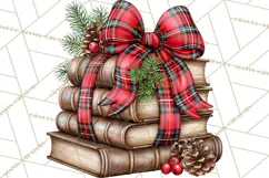 Dark Academia Christmas Clipart Royal Stewart Tartan PNG Product Image 3