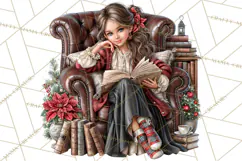 Dark Academia Christmas Clipart Royal Stewart Tartan PNG Product Image 5